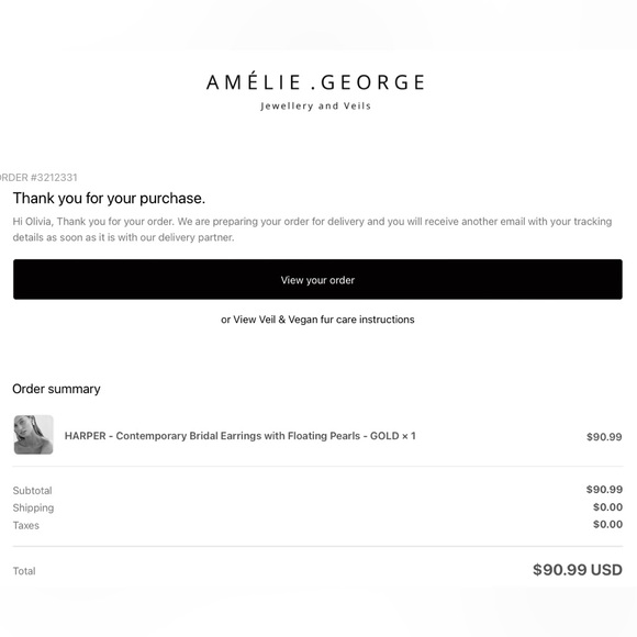 NWT Amélie George Crystal & Pearl Drop Earrings - Picture 11 of 12